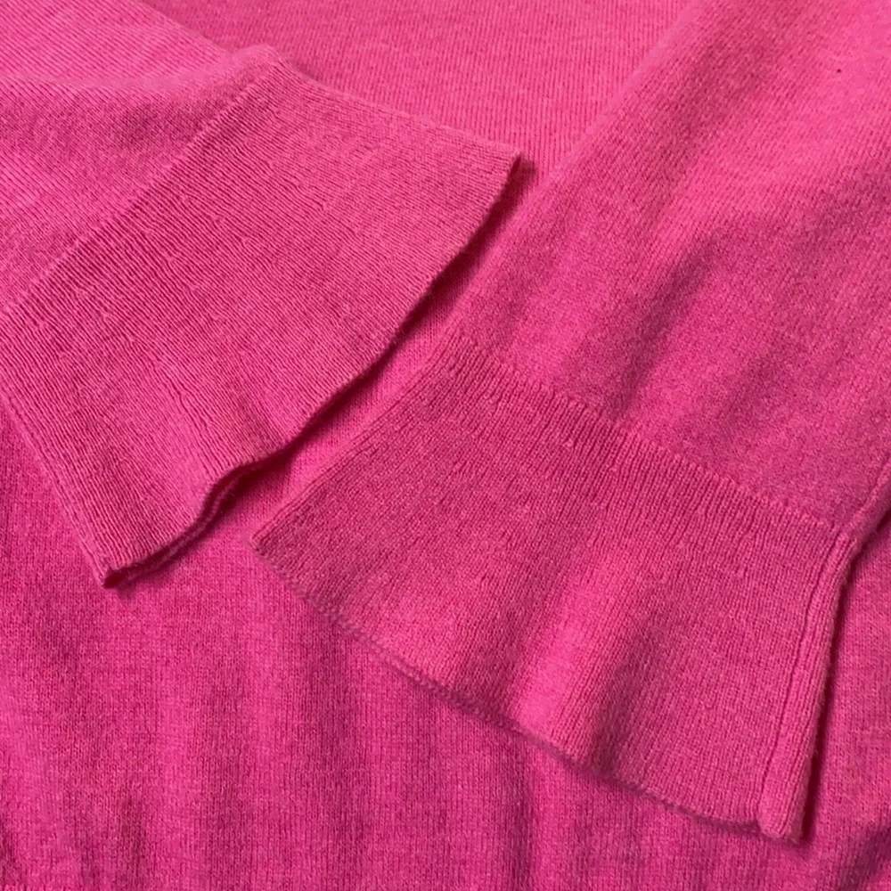 Talbots Lambswool Blend Flutter Cuff Pink Sweater